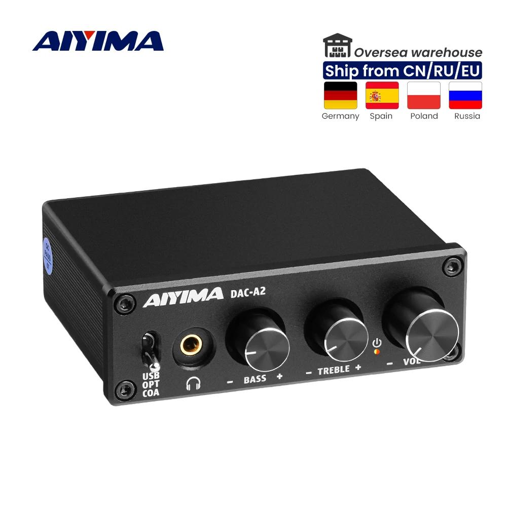 AIYIMA Amplificateur DAC-A2 2.0 Hifi Décodeur Numérique USB Radiateur Audio Sauna Téléphone Amplific