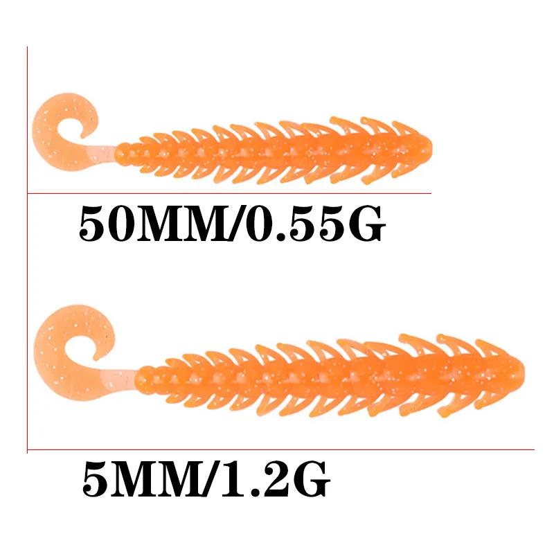 10 pièces crevette odeur ver leurre de pêche larve Silicone artificiel doux appâts 6.5 cm 5 cm bar b
