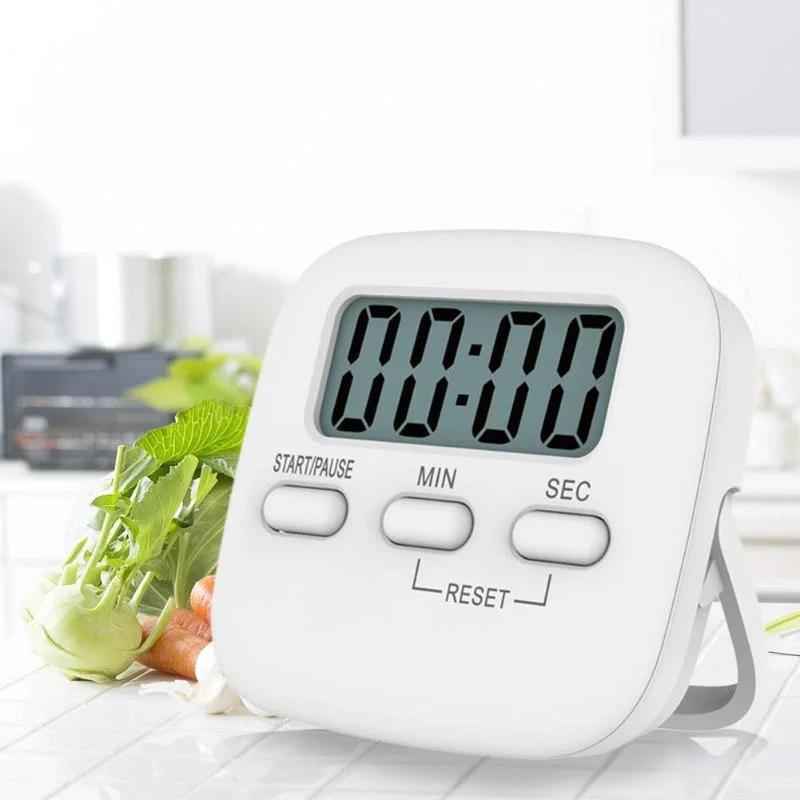 Minuterie de cuisine à écran numérique LCD, compte à rebours magnétique, alarme, chronomètre de somm