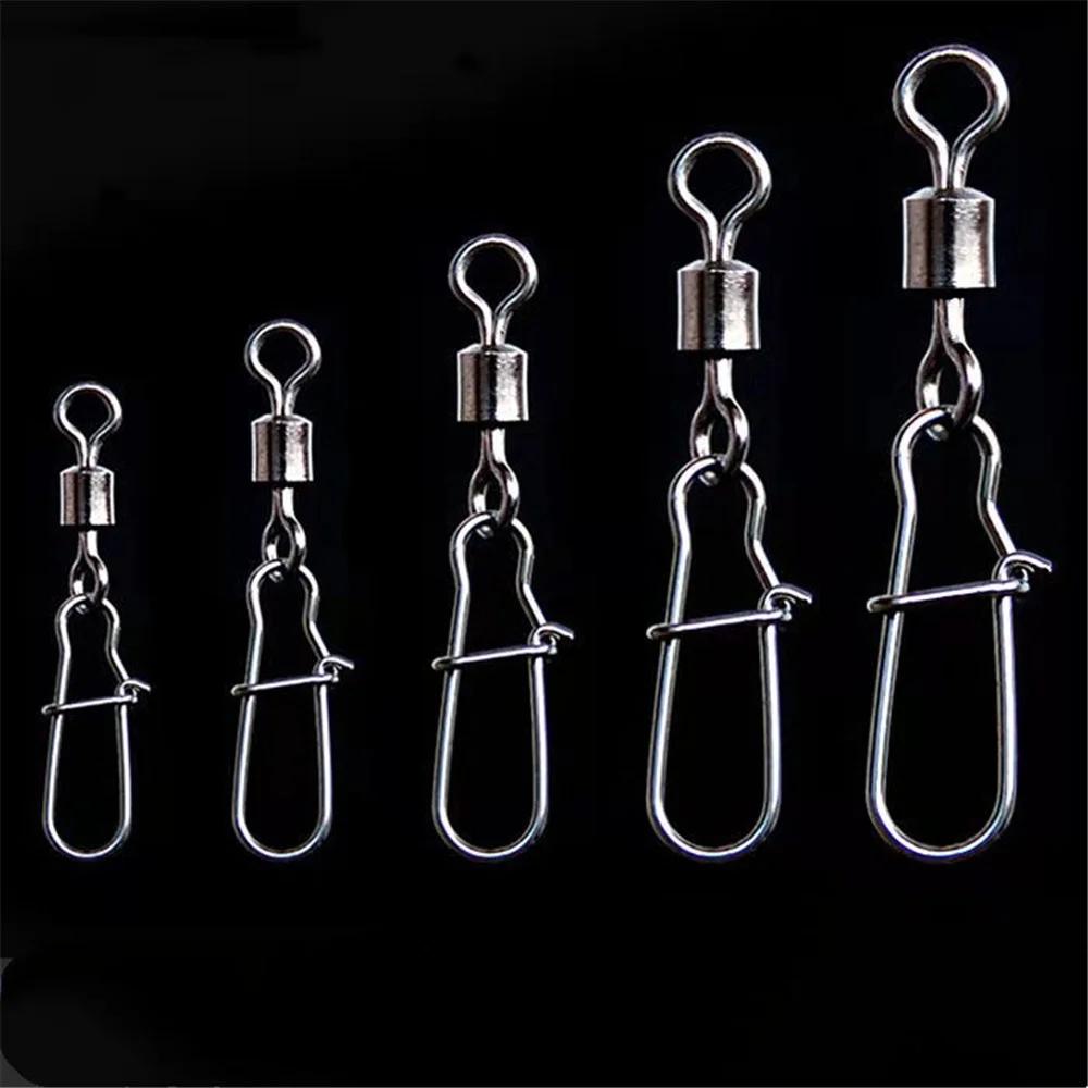 30 pcs/lot connecteur de pêche émerillons Interlock broche Snap roulant pivotant en acier inoxydable