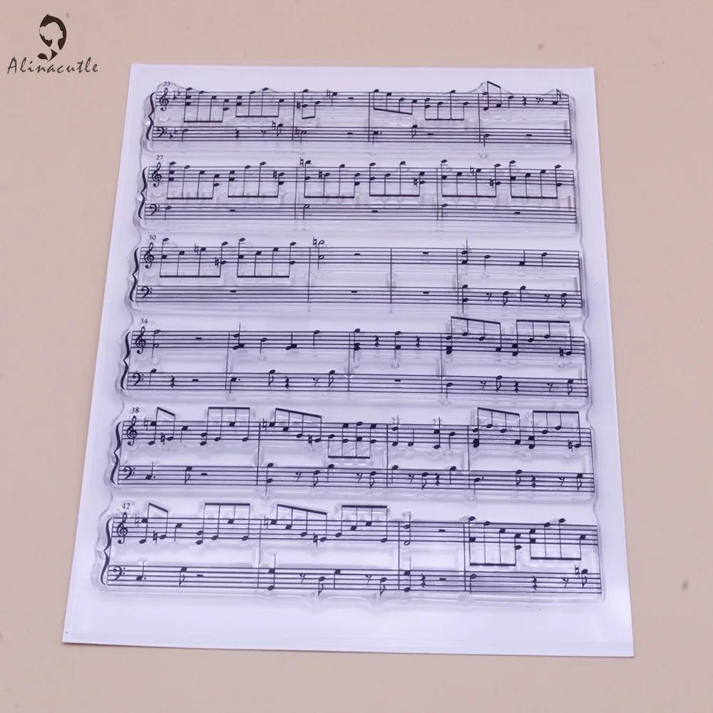 Alinacutle timbres clairs fond de musique bricolage Scrapbooking carte Album papier artisanat caoutc