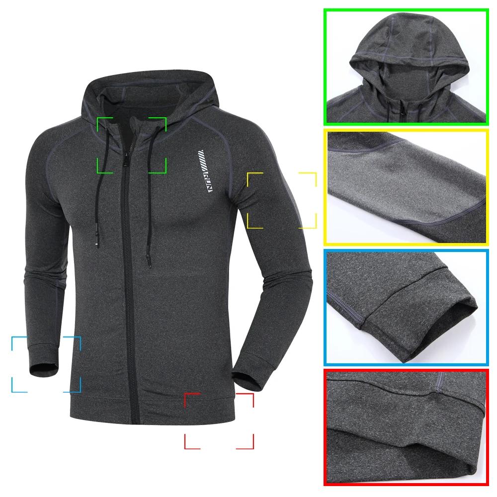 Vestes de sport à capuche pour hommes, fermeture éclair, mince, randonnée, confortable, élastique, s