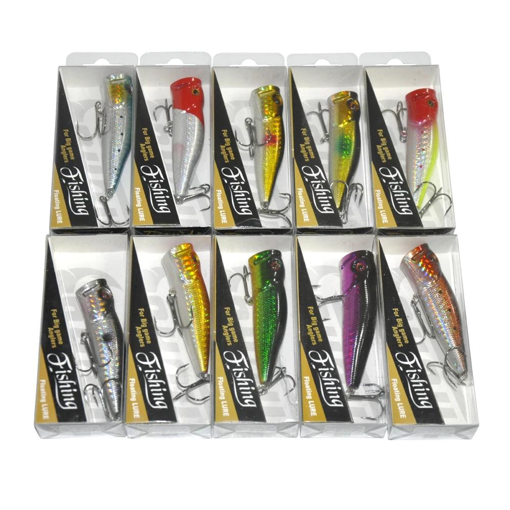 Lot de leurres ménés durs multicolores, matériel de pêche VIP, Popper, 6.5cm, 7cm, 8cm, 9cm, 11cm, 5
