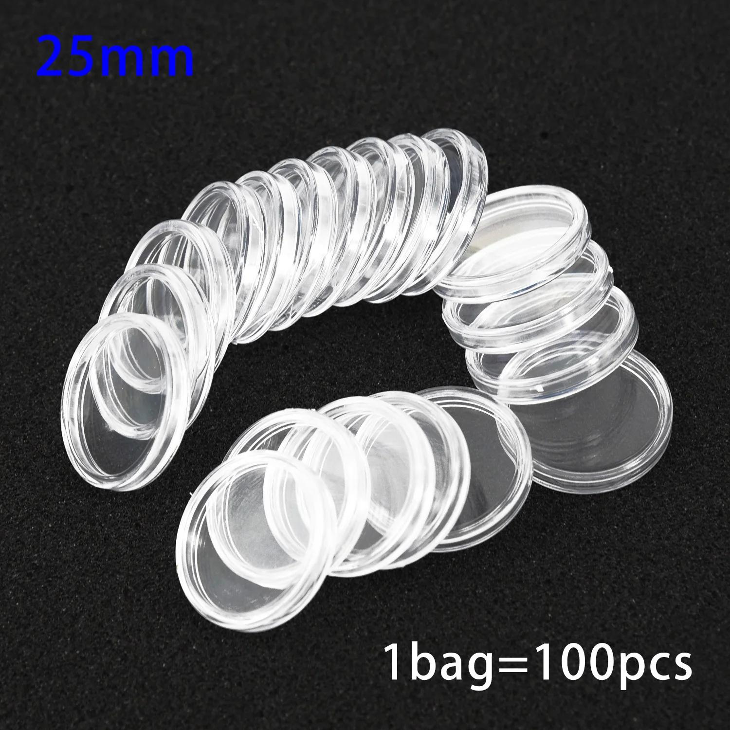 100 pièces 16/18/20/21/23/25/26/28/30mm porte-monnaie rond boîte de protection de capsule pour boîte