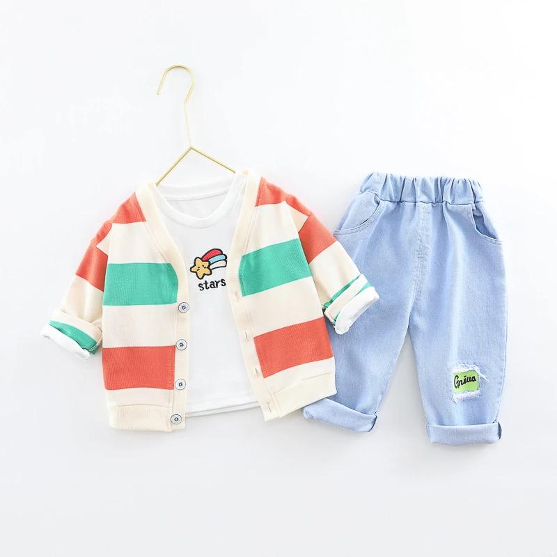 Nouveau printemps automne bébé vêtements enfants garçons veste décontractée T-Shirt pantalon 3 pièce