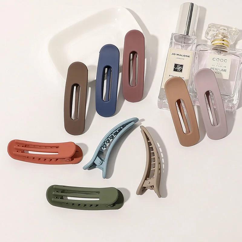 Grands pinces à cheveux givrées coréennes pour femmes et filles, accessoires de cheveux, couleur uni