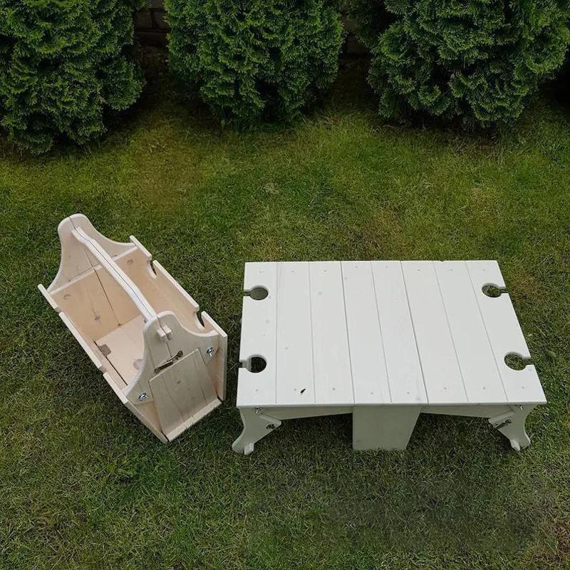 Table pliante de pique-nique en plein air 2 en 1, bureau en bois multifonctionnel, panier de rangeme