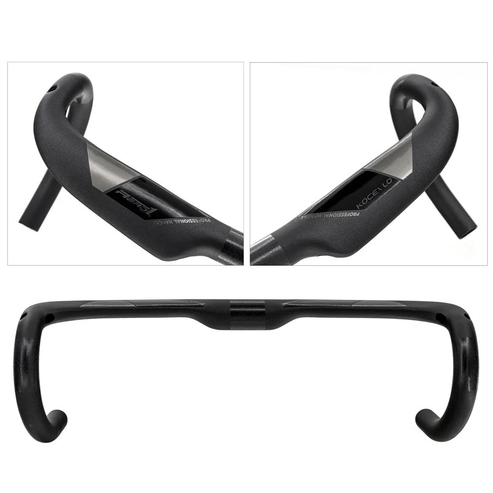 Guidon vélo fibre carbone KOCEVLO - Réduit résistance aérodynamique - Barre pliée renforcée routage intérieur 380-440mm