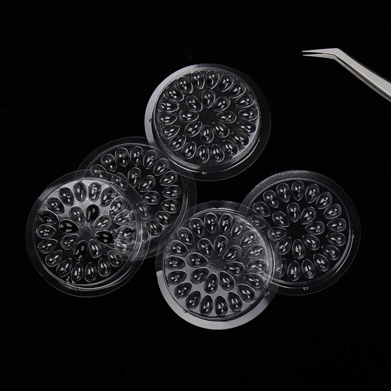 Palette de colle jetable pour extensions de cils, 100 pièces, tampons de colle, support en plastique