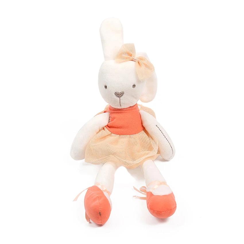 Lapin mignon en tissu avec robe, 42cm, 1 pièce, jouet en peluche, poupées d'animaux doux, lapin de B