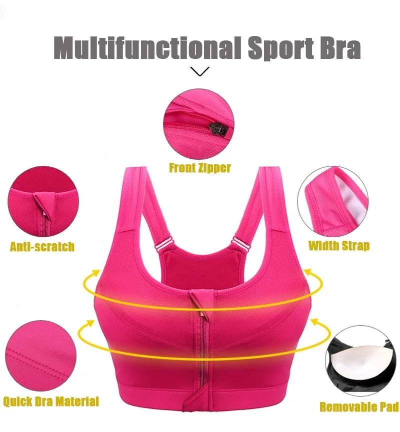 Cloud Hide Soutien-gorge de sport S-XXXXXL Femmes Sous-vêtements Fitness Push Up Fermeture à glissiè