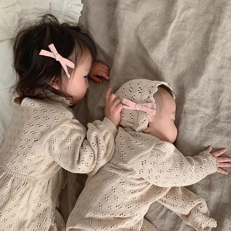 Body tricoté pour nouveau-né fille, combinaison une pièce, Style coréen, vêtements pour bébés filles