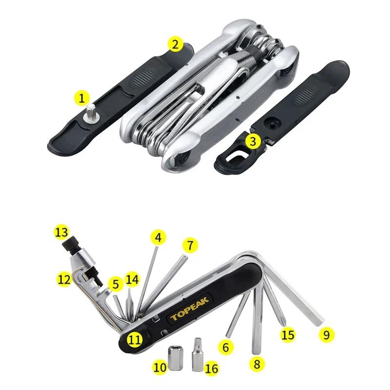 Outil multifonction pour vélo TOPEAK, outil de réparation miniature portable pour vélo, kit de clés,