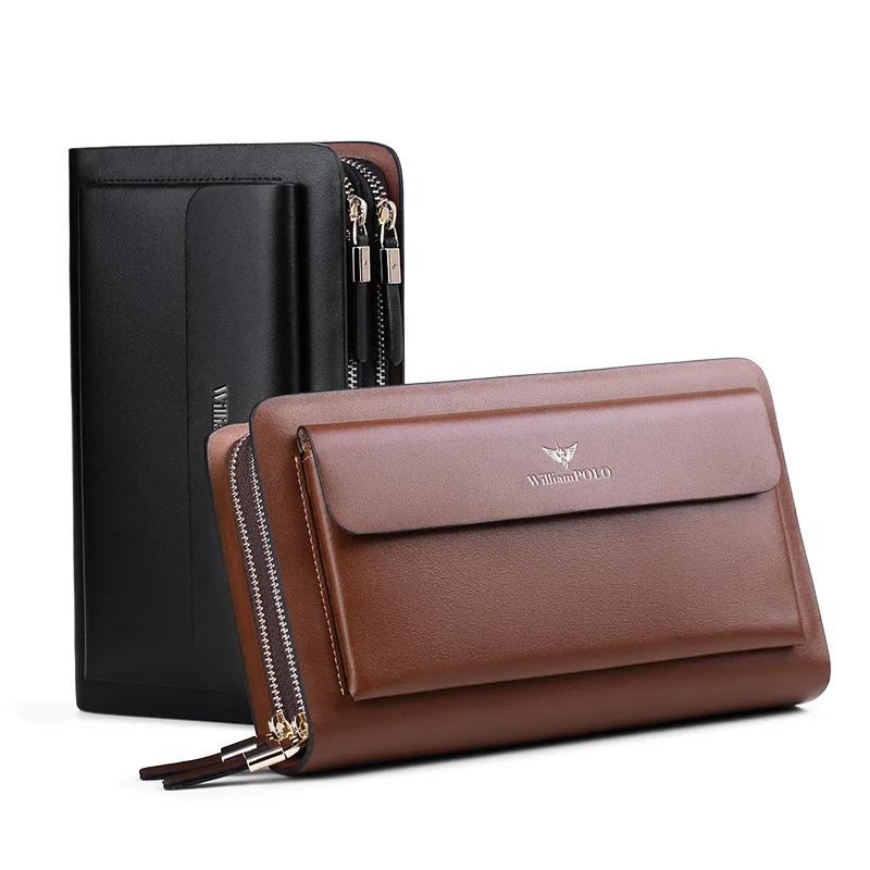 Pochettes de marque en croûte de cuir pour hommes d'affaires, organisateur de cartes de crédit pour