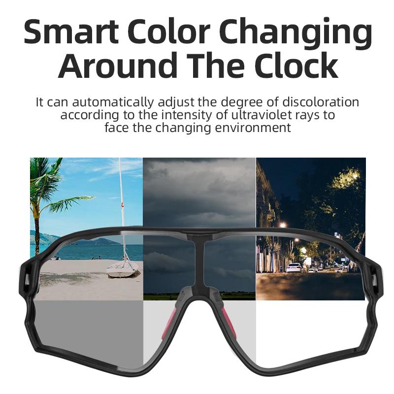 ROCKBROS lunettes de cyclisme photochromiques UV400 lunettes de soleil Sport de plein air lunettes d