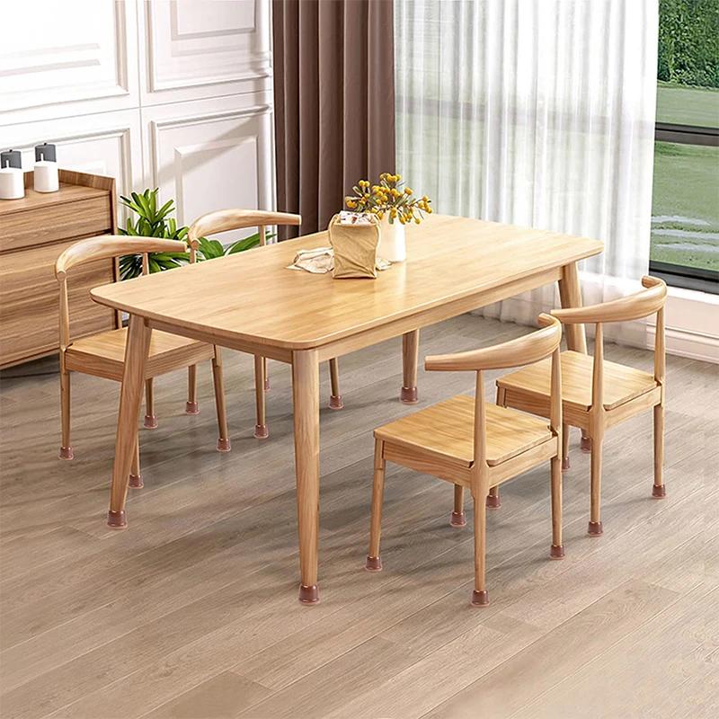 Protecteurs de pieds de chaise de table transparents, capuchons ronds et carrés pour meubles, couvre