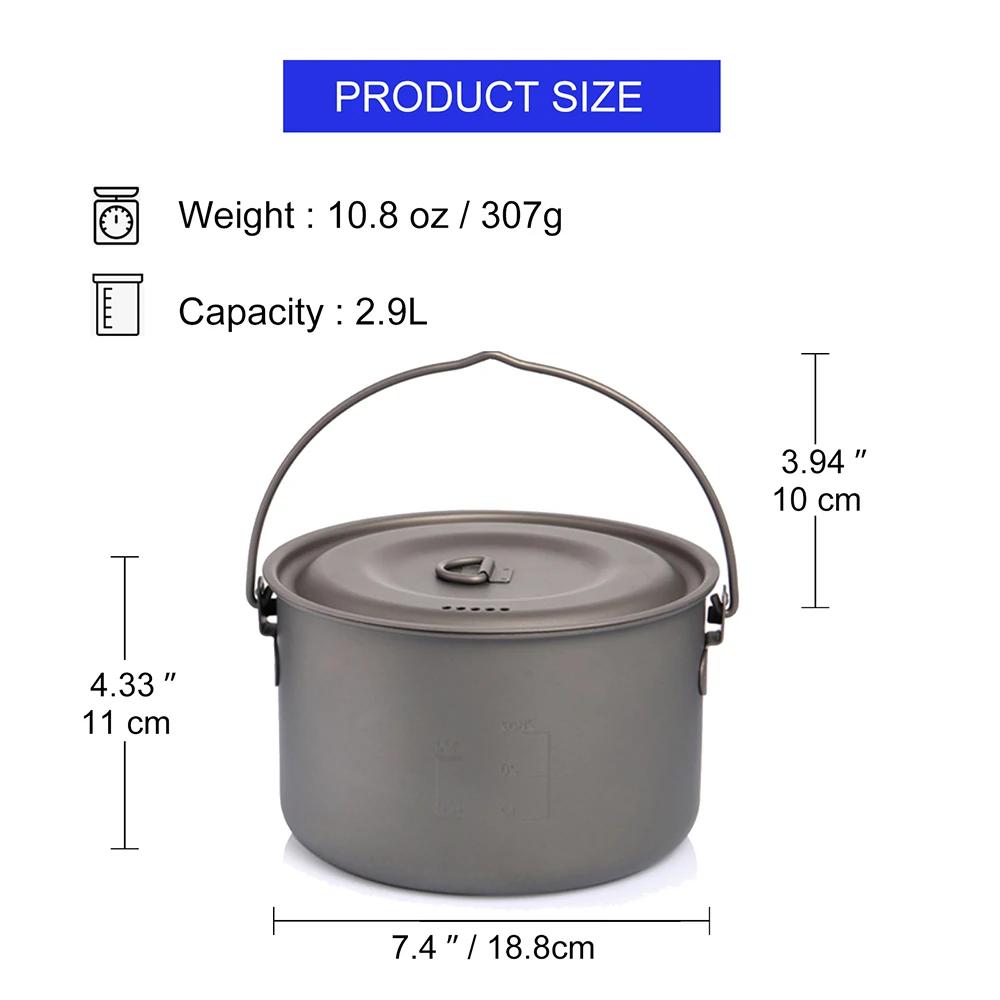 Ensemble vaisselle titane Widesea camping randonnée trekking cuisine extérieure léger durable