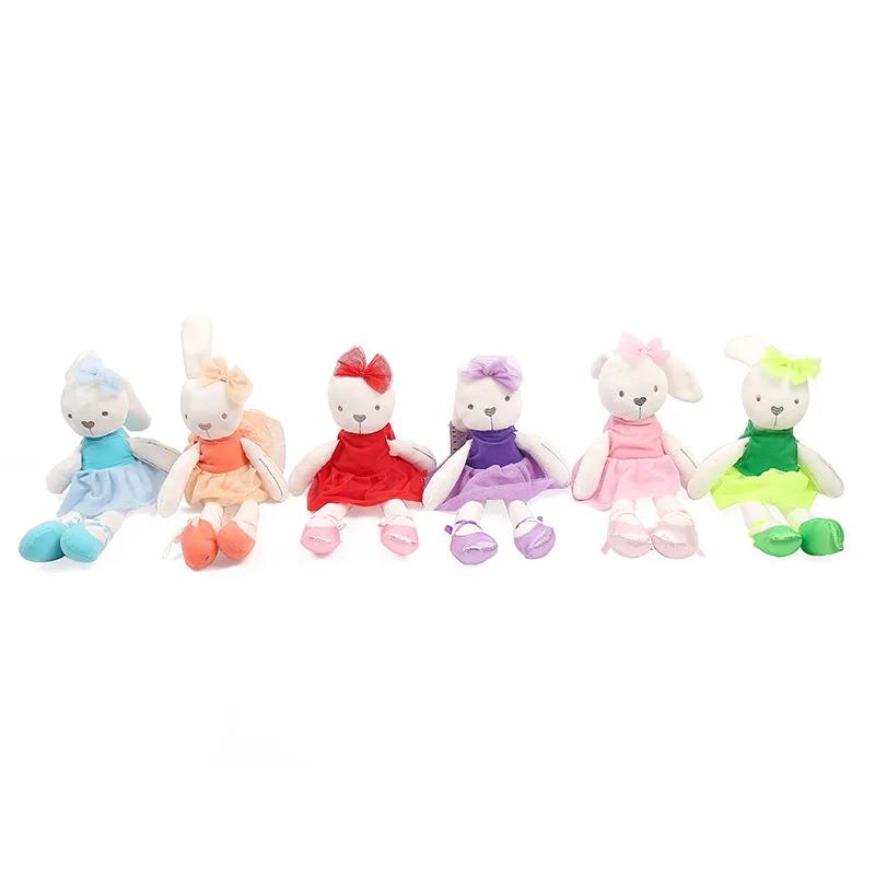 Lapin mignon en tissu avec robe, 42cm, 1 pièce, jouet en peluche, poupées d'animaux doux, lapin de B
