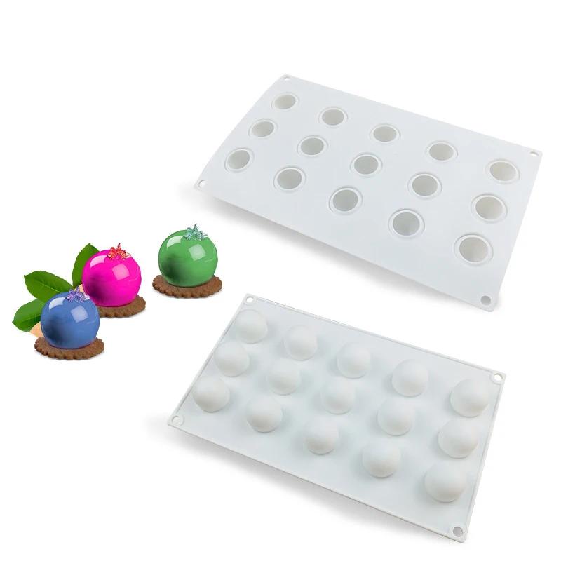 Meibum 5 types de moules à mousse à dessert de forme sphérique 3d moule à gâteau en silicone moule à