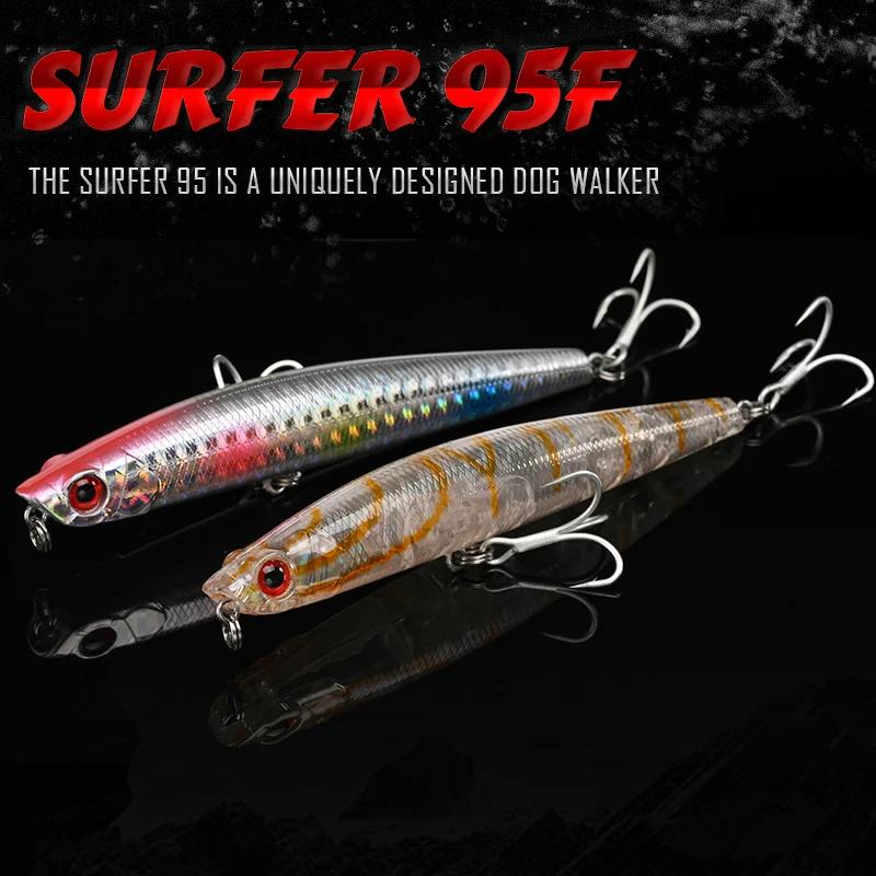BLUX SURFER 95 Topwater Popper crayon 95MM Surface Walker leurre de pêche marcher le chien artificie
