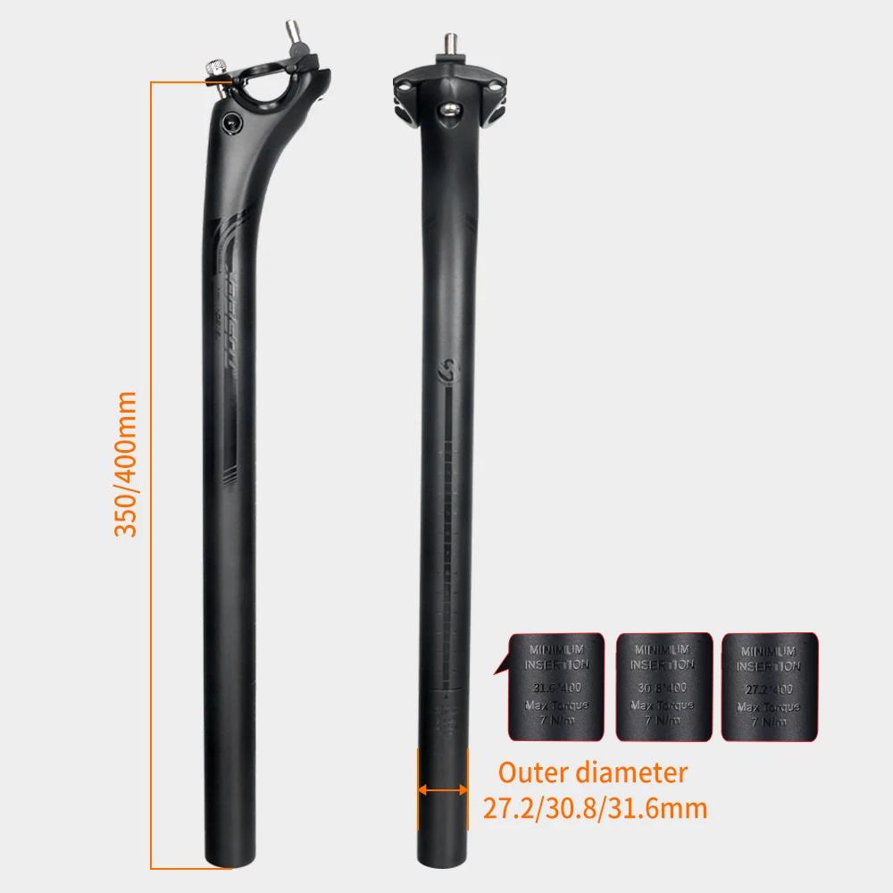TOSEEK – tige de selle en carbone 27.2/30.8/31.6mm, noir mat, Tube de selle vtt/vélo de route, longu