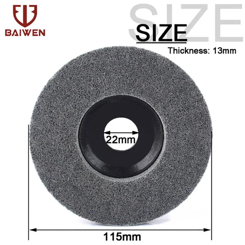 Disque de polissage en Fiber de Nylon Non tissé, 5 ", 4.5", 4“, disque abrasif, alésage de 100/11512