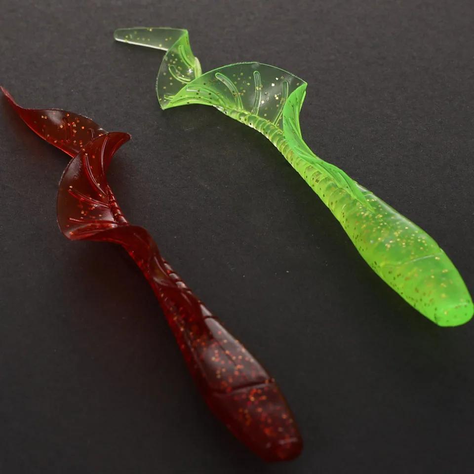Obk Fish-Leurre wobJeff en silicone souple avec longue queue, appât Élréaliste idéal pour la pêche a