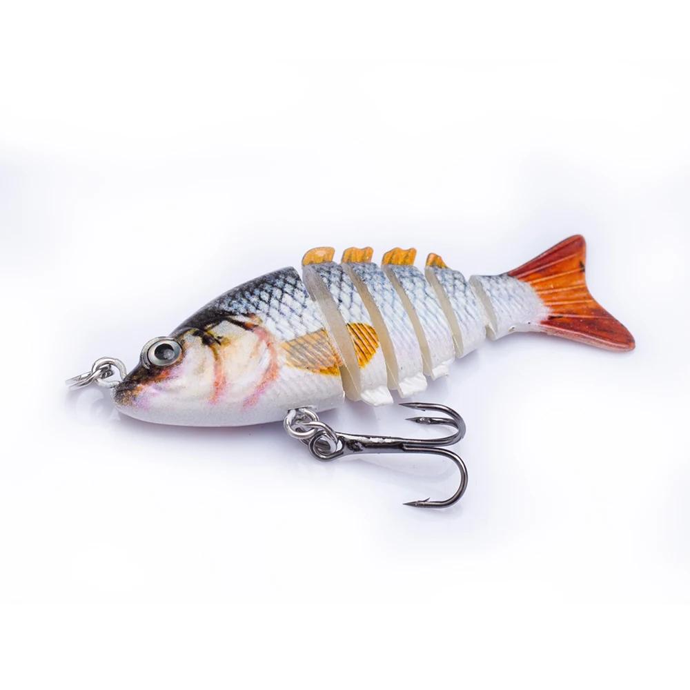 Ensemble de leurres de pêche multi-articulés miniatures 5cm/2.5g, 6 segments, appât flexible, crankb