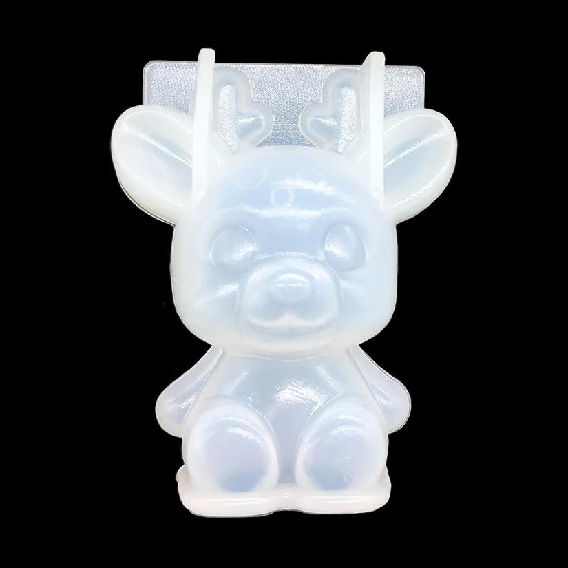Moule en silicone 3D pour décoration de gâteaux en fondant, motifs Ours, Licorne, Corne, Cerf de Noë