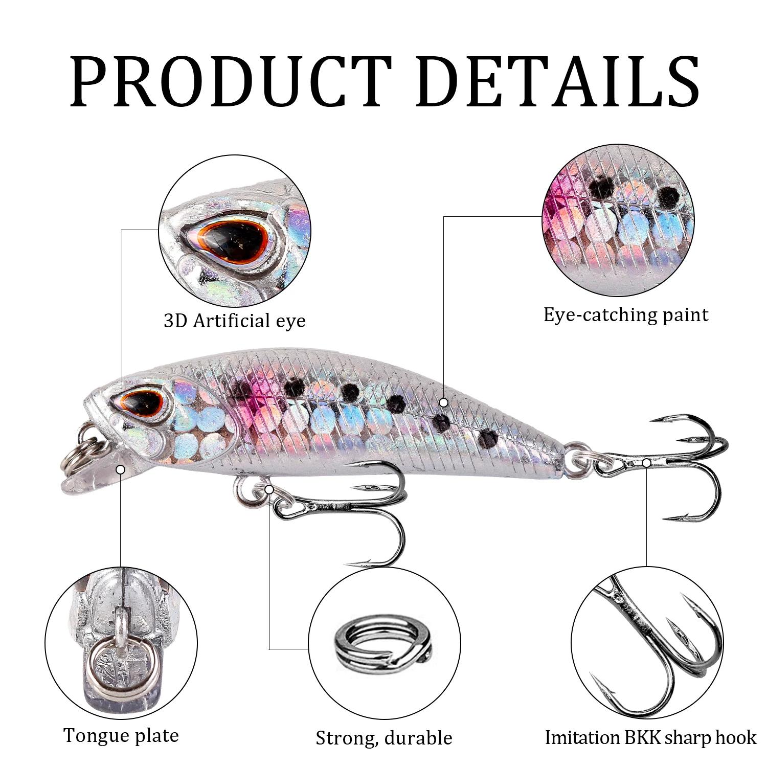 1 pièces Mini leurres de pêche méné Wobblers 4.5 cm 3.5g coulant artificiel en plastique dur appât m