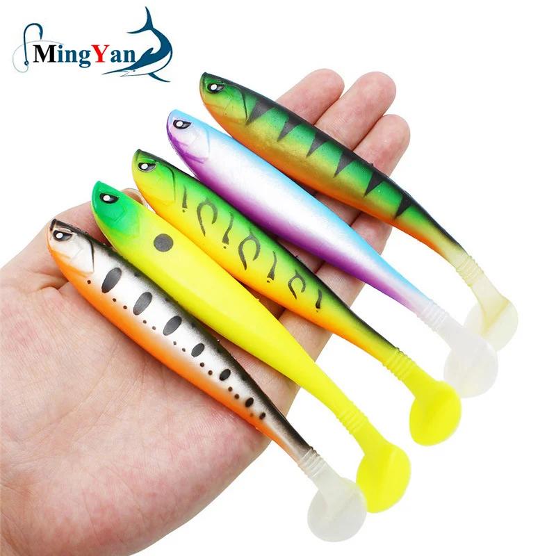 Leurre souple en silicone et caoutchouc avec tête plombée, appât Élde type poisson nageur idéal pour