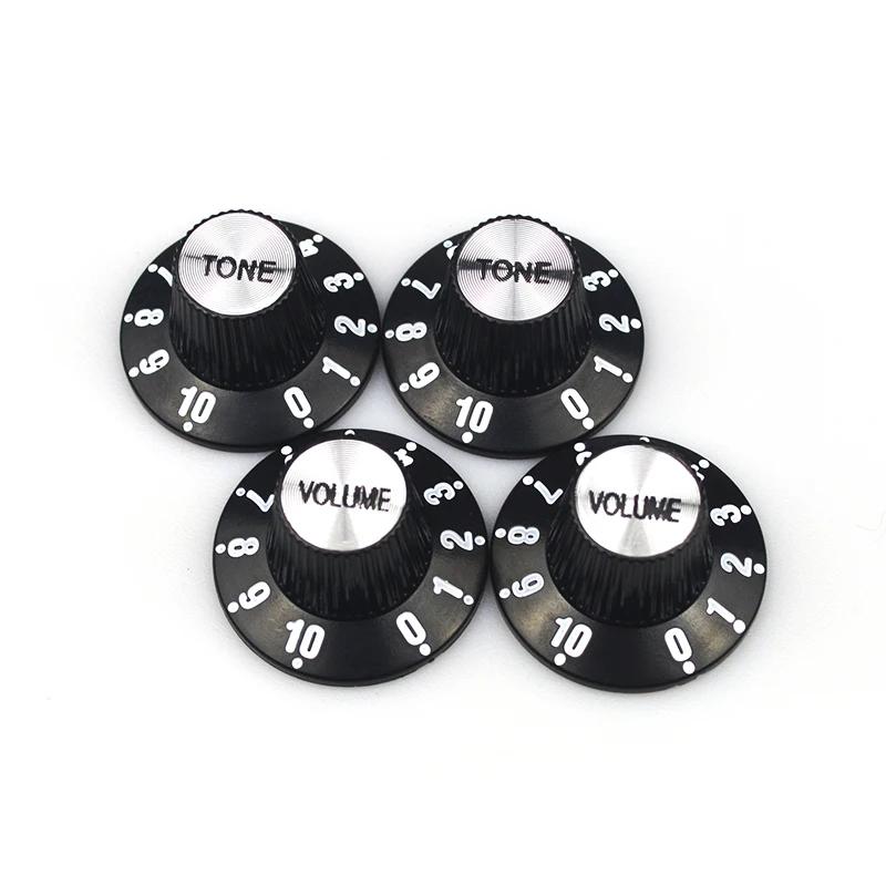 Boutons de contrôle de vitesse et de Volume de guitare en aluminium, cloche de chapeau haut-de-forme
