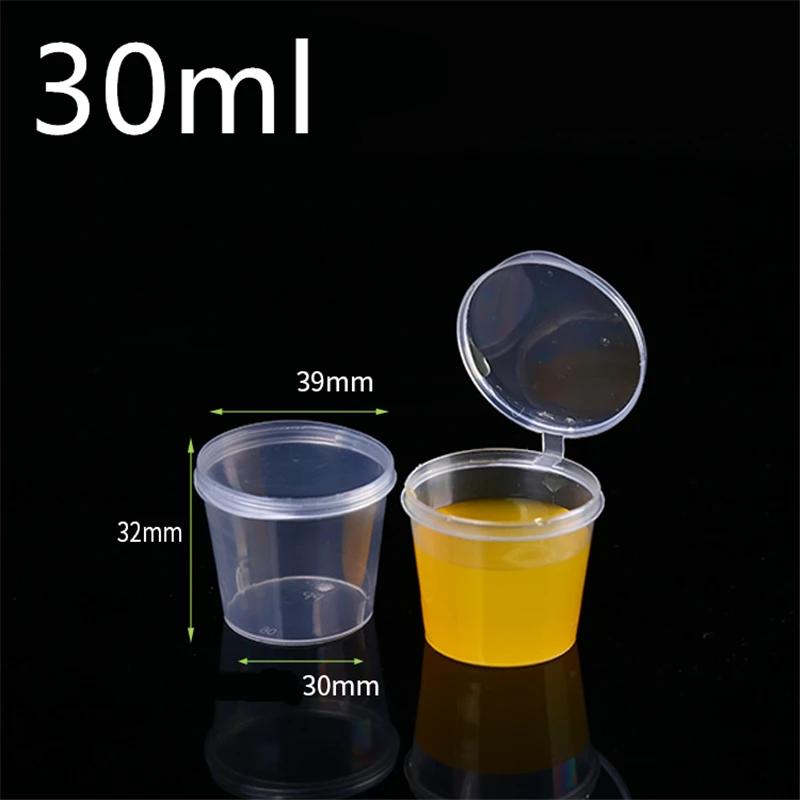 30 pièces/ensemble 30ml 50ml 100ml jetables en plastique à emporter Sauce tasse conteneurs boîte ali
