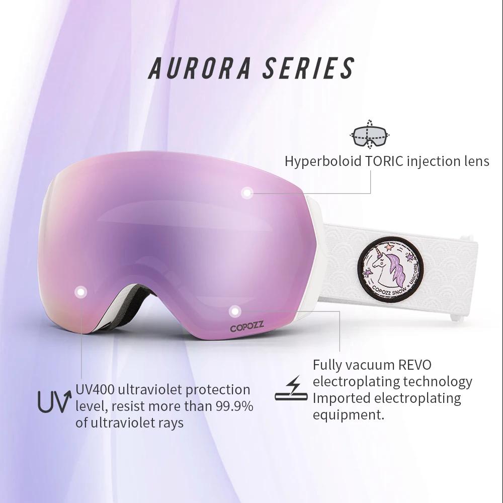 COPOZZ marque lunettes de Ski professionnelles Double couches Anti-buée UV400 hommes femmes hiver mo