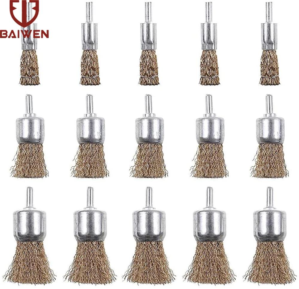 Roues en fil d'acier plaqué cuivre 10/16/25mm, brosses, perceuse, outils rotatifs, graveur, meuleuse
