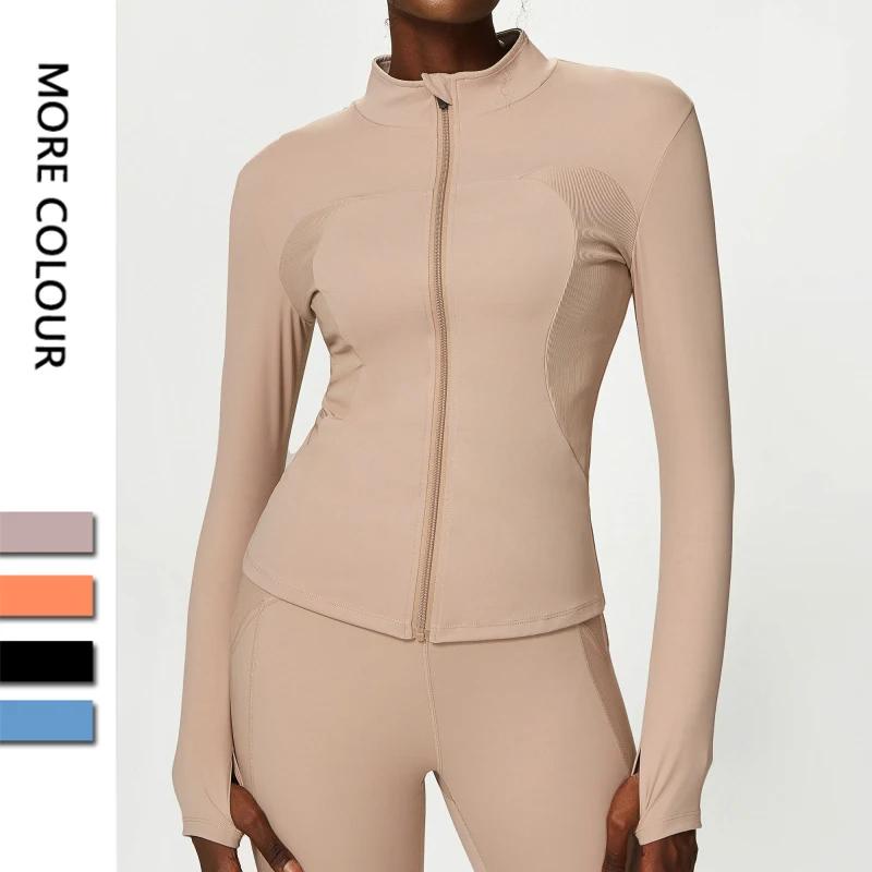 Chemise de sport femme ajustée manches longues avec trous pour pouces pour yoga et running