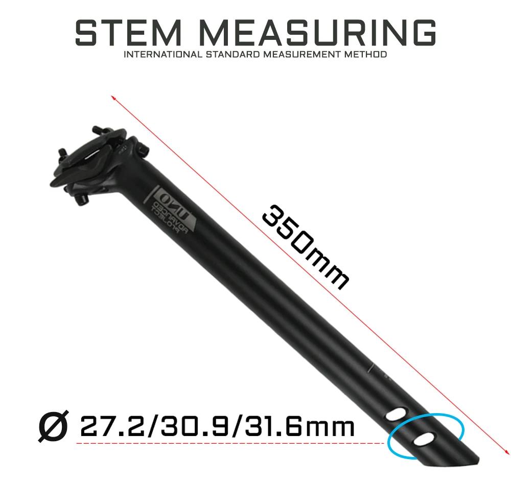 UNO SP-719 – tige de selle de vélo de route en alliage d'aluminium, Tube de siège de vtt, dimensions