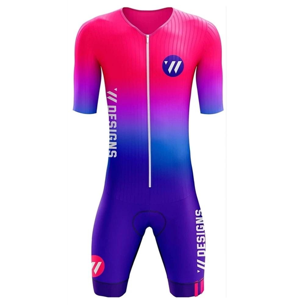 Combinaison de Triathlon à manches courtes pour hommes, Trisuit SpeedSuit, maillot de bain, vélo, co