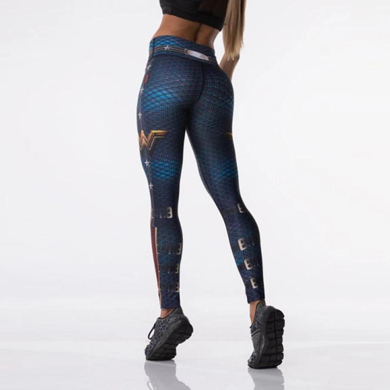 Femmes Sport Leggings impression 3D élastique taille haute Yoga pantalon super-héros Leggins Gym Fit