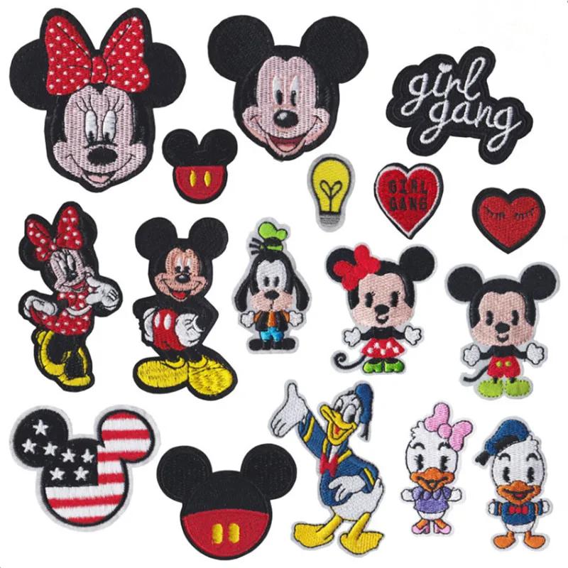 Pâte en tissu de dessin animé Mickey Minnie Mouse, décoration de vêtements de Couple Minnie, patchs