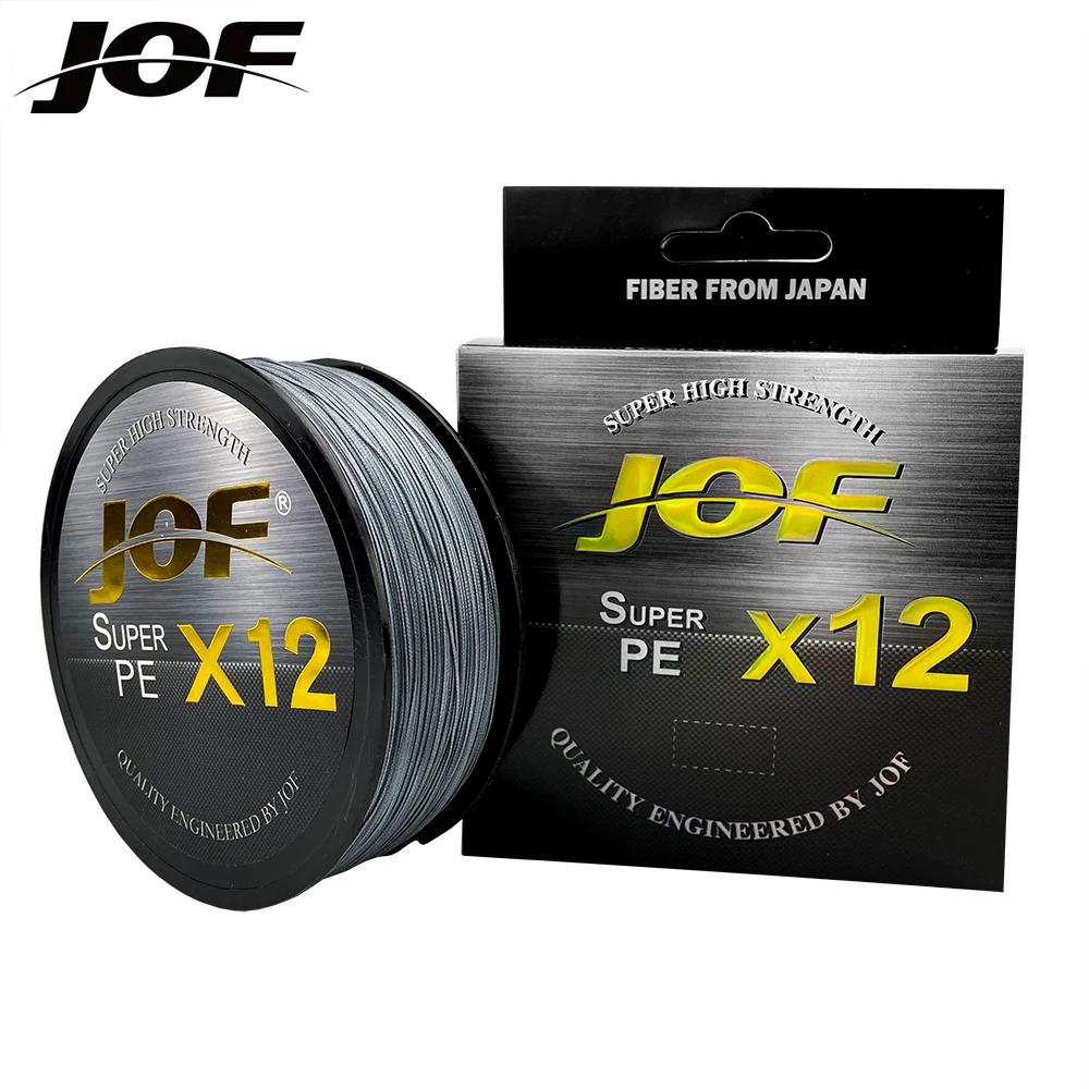 JOF 12 brins tresse PE ligne de pêche 300M 500M 100M forte résistance à l'abrasion ligne de pêche Mu
