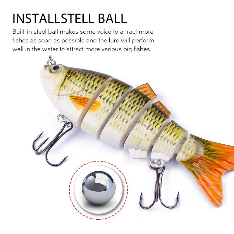 Hanlin Set 4 pouces 16,5g Leurres de pêche multi-articulés, Wobblers, Swimbait, Appâts artificiels d