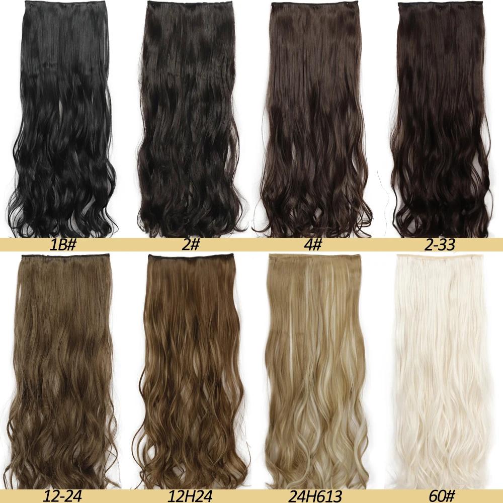 NICESY synthétique longue ondulée 5 Clips Extensions de cheveux 22 pouces/32 pouces pince sur Extens