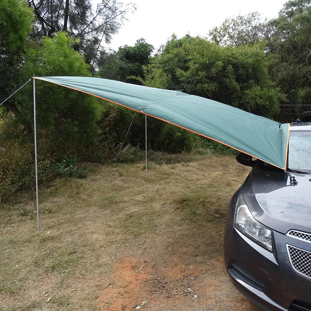 Auvent latéral voiture 3x3m étanche - Abri soleil camping avec perche et ventouses