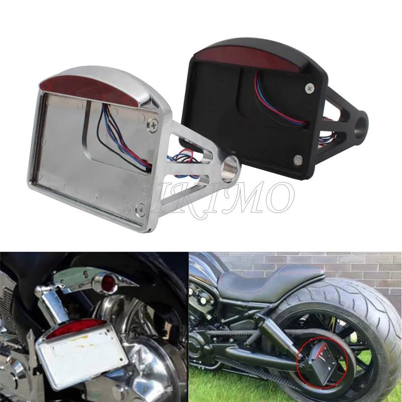 Plaque de planificateur de moto, feu arrière LED, montage latéral horizontal, support de support de