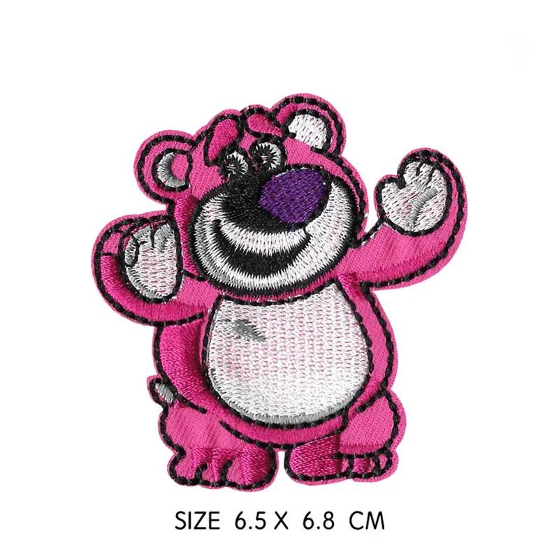 Dessin animé Lotso fraise tissu pâte écureuil Couple vêtements décoration fer sur patchs broderie pa