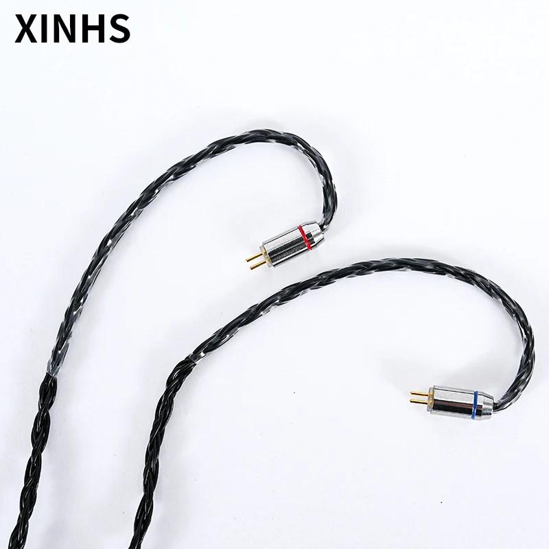 Câble de mise à niveau pour casque d'écoute HIFI 0.78, 2 broches, 16 brins 5N, argent plaqué cuivre
