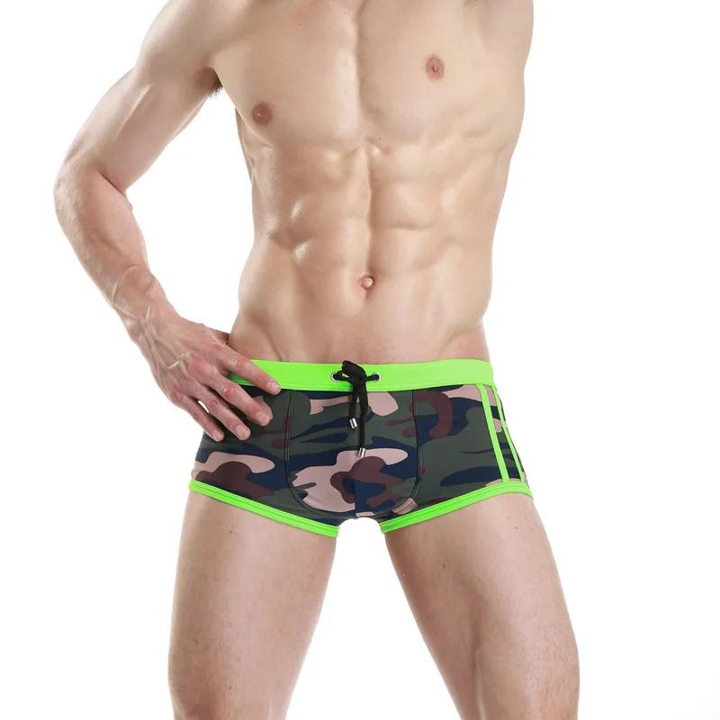 Maillot de bain homme camouflage push-up - Taille basse sexy pour sport plage et natation