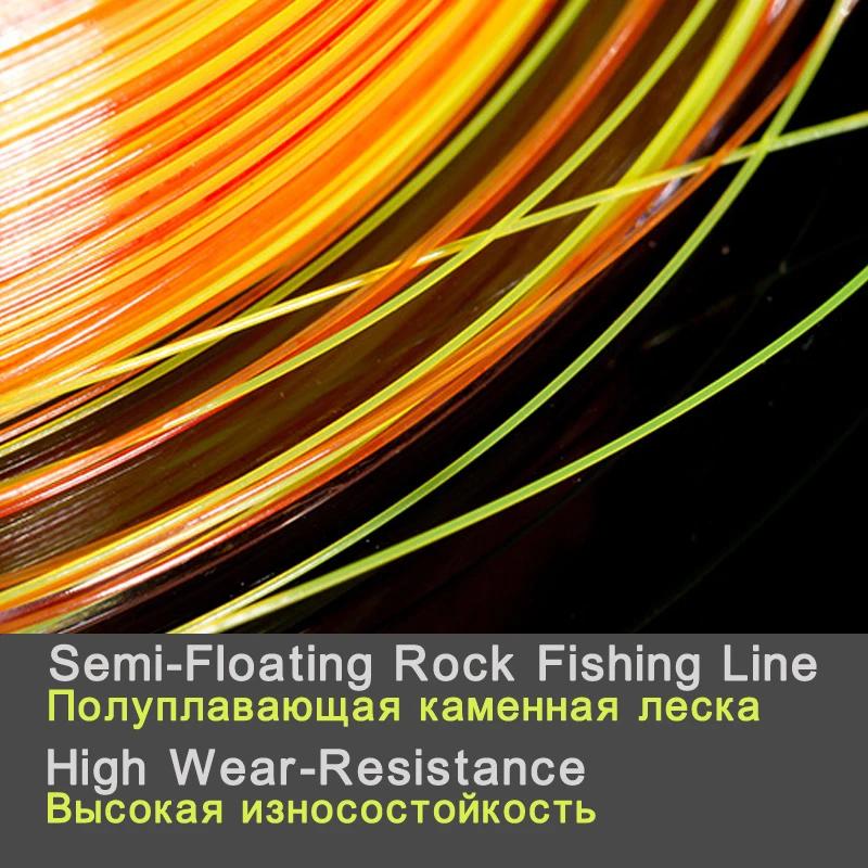Ligne de pêche semi-flottante de 500m, Monofilament Double couleur, ligne de pêche en roche, résista