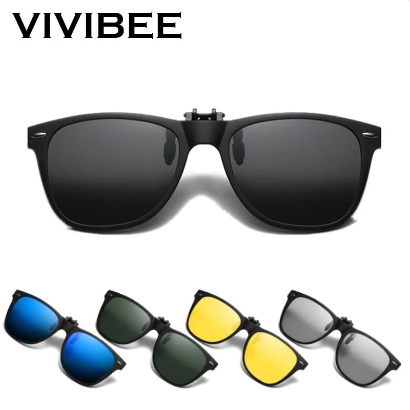 VIVIBEE Lunettes de soleil polarisées photochromiques à clipser pour hommes et femmes, lunettes de s